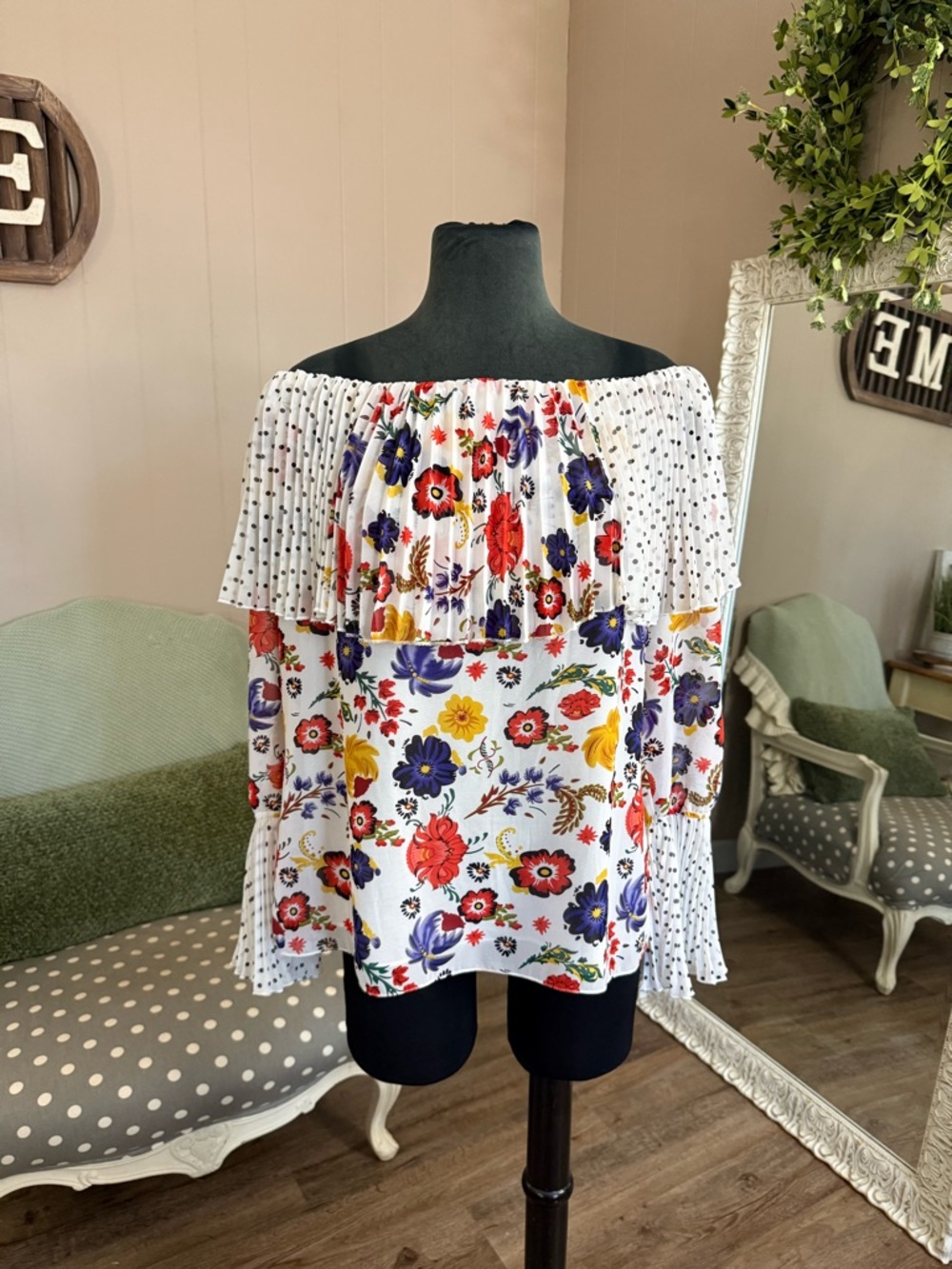 V Cristina • Off the Shoulder Bell Sleeve Blouse